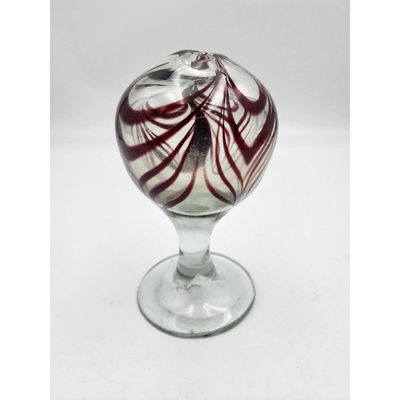 Brian Maytum Oil Lamp Signed Swirl Handmade Glass Ball Design - Picture 1 of 11